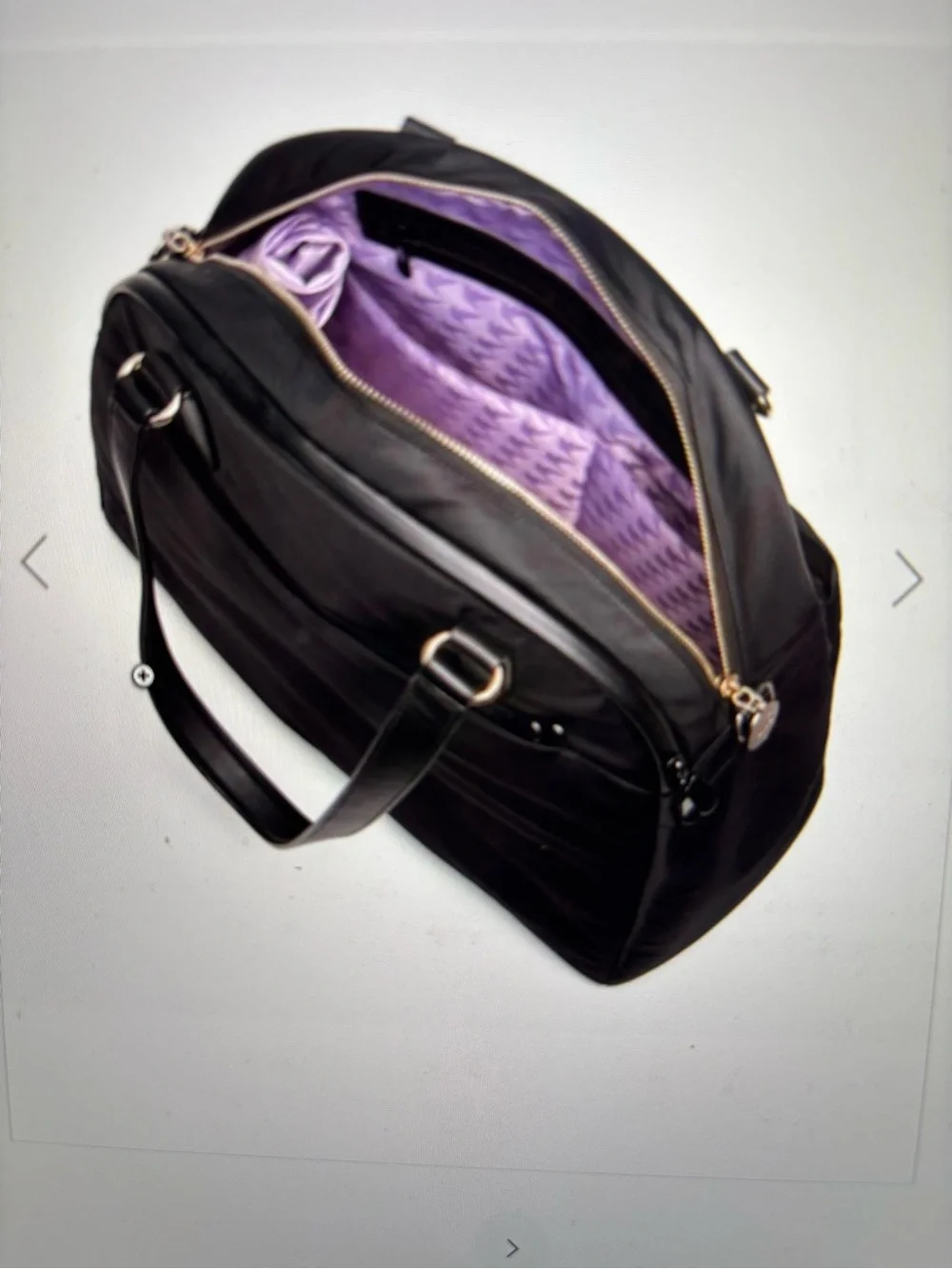 Lo & Sons O.M.G Bag Black/Gold/Lavender NWT